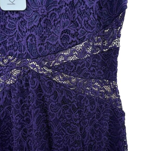 Kimi + Kai Maternity Dress Size Medium NEW Purple Full Lace Knee Length Sheath - Picture 3 of 4
